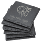 Square Slate Custom Engraved Coaster Set-6 Coasters