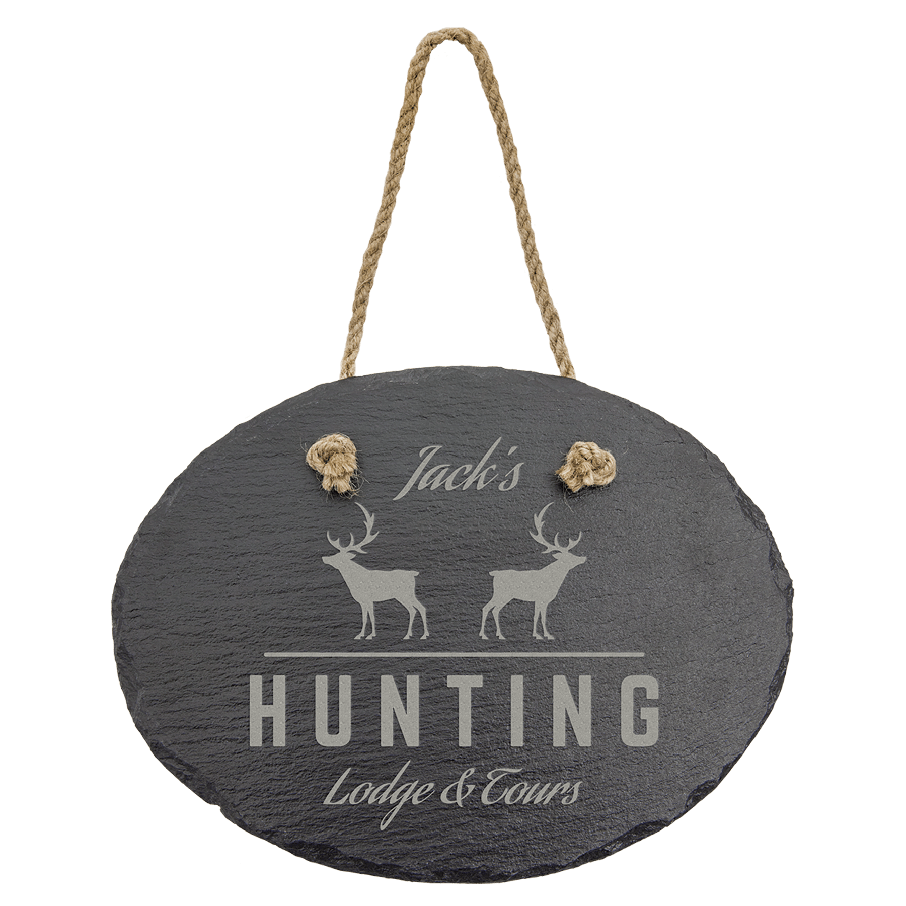 Personalized Oval Slate Decor with Hanging String