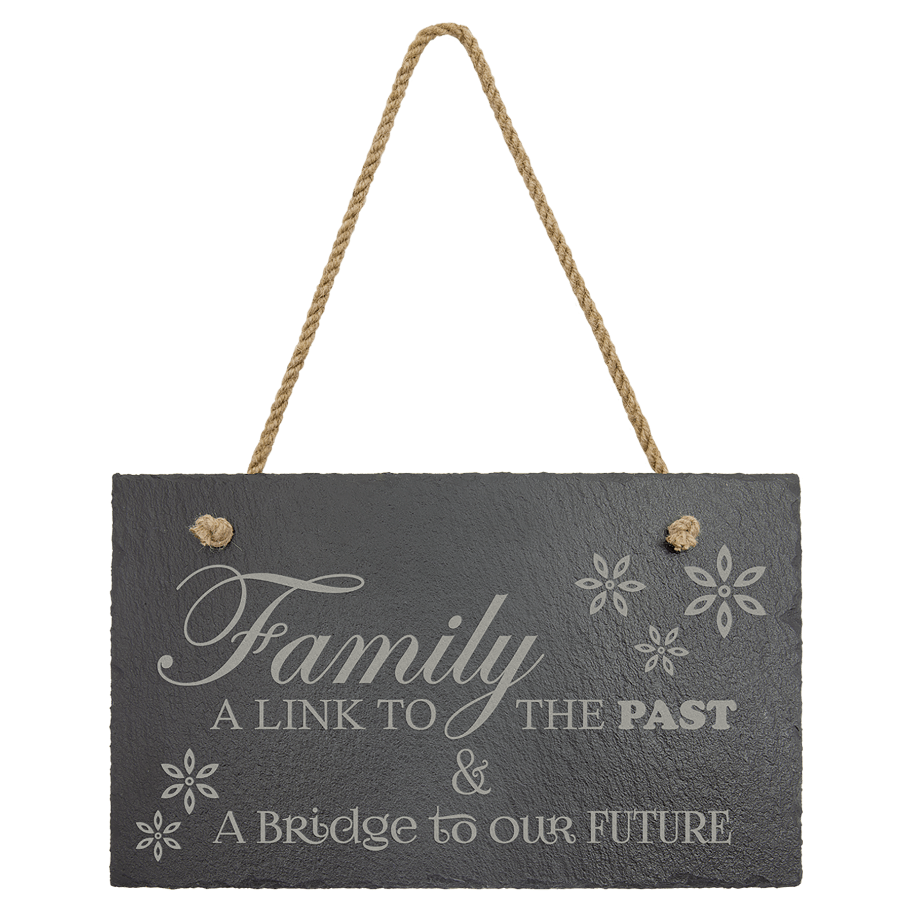 Personalized Rectangle Slate Decor with Hanging String