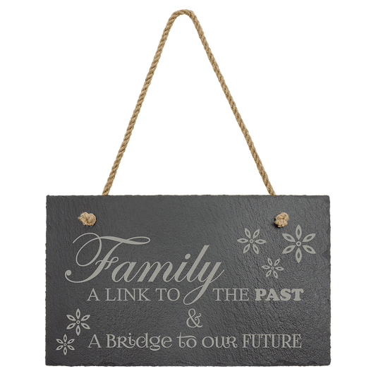 Personalized Rectangle Slate Decor with Hanging String