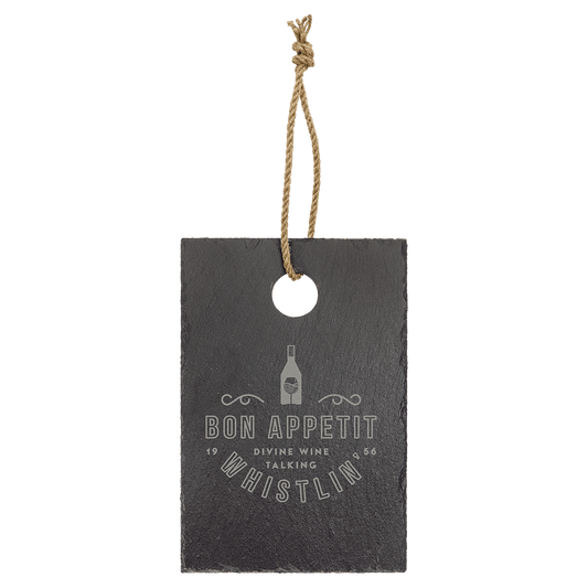 Custom Slate Cutting Board with Rubber Pads and Hanging String