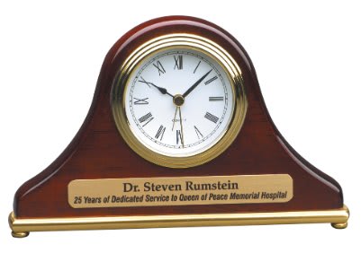 Rosewood Mantel Personalized Desk Clock