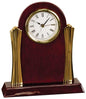 Arch Rosewood Personalized Desk Clock with Gold Metal Columns