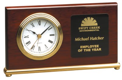 Rosewood Horizontal Personalized Desk Clock