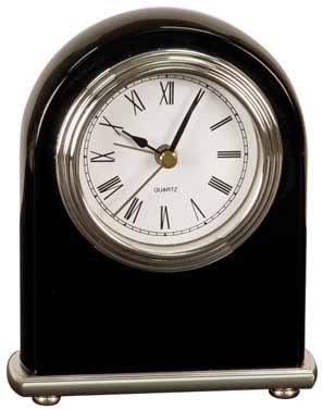 Black Arch Personalized Desk Clock - Wood