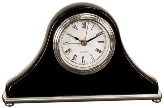 Black Mantel Personalized Desk Clock - Wood
