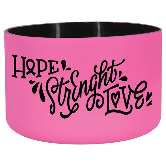 Pink/Black Silicone Water Personalized Water Bottle Boot for 12 and 20 oz. Water Bottles