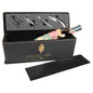 Custom Black/Gold Leatherette Wine Box with Tools - Leatherette