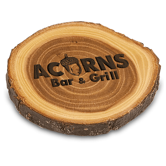 Elm Wood Custom Engraved Coaster - Wood