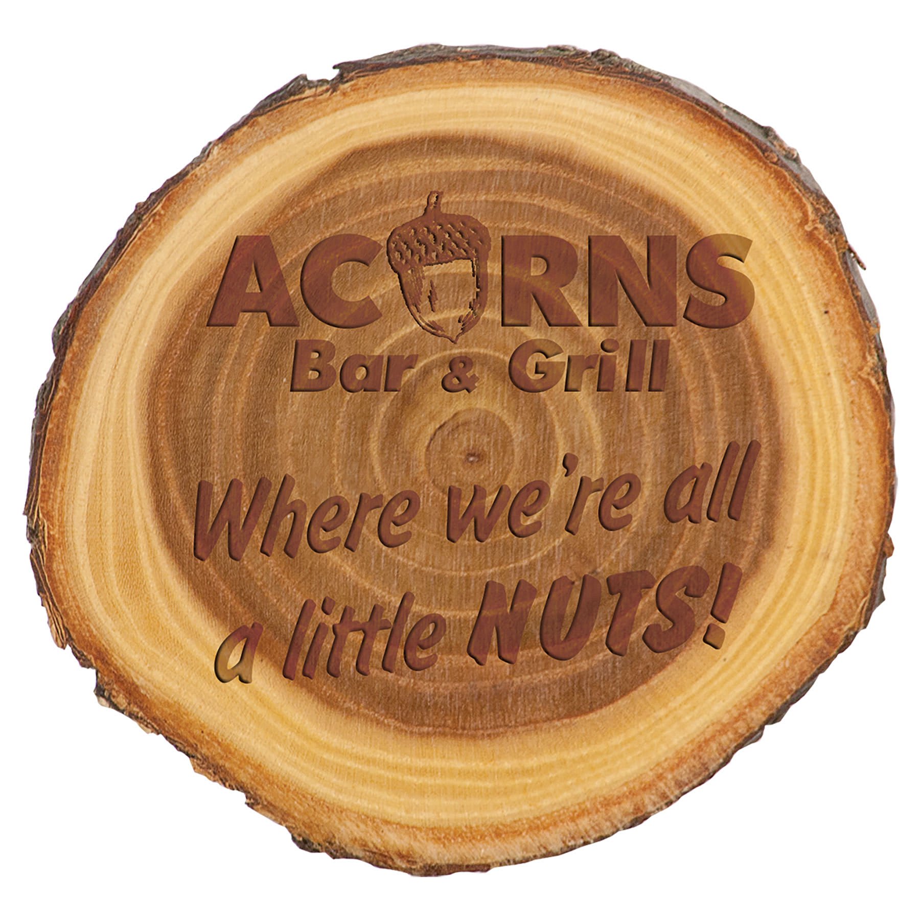 7 Old West Log Elm Wood Custom Award Plaque - Wood