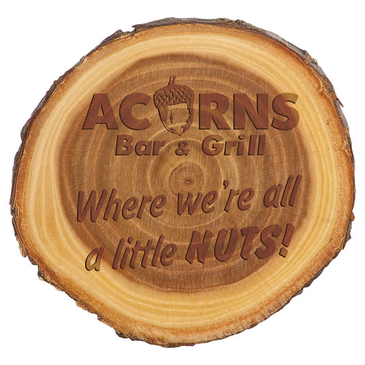 7 Old West Log Elm Wood Custom Award Plaque - Wood