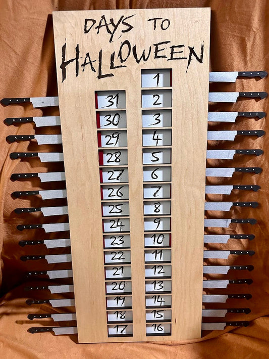 Custom Wooden Halloween Countdown Sign | Spooky Ghost Slider Calendar