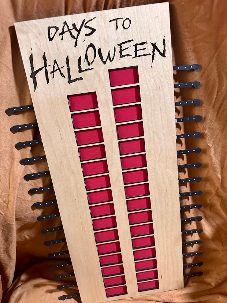 Custom Wooden Halloween Countdown Sign | Spooky Ghost Slider Calendar