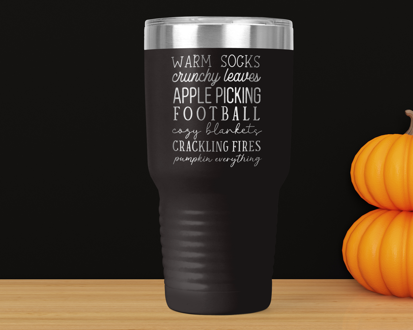 Fall Fun 30oz Tumbler | 16 Autumn Designs | Laser-Engraved Drinkware